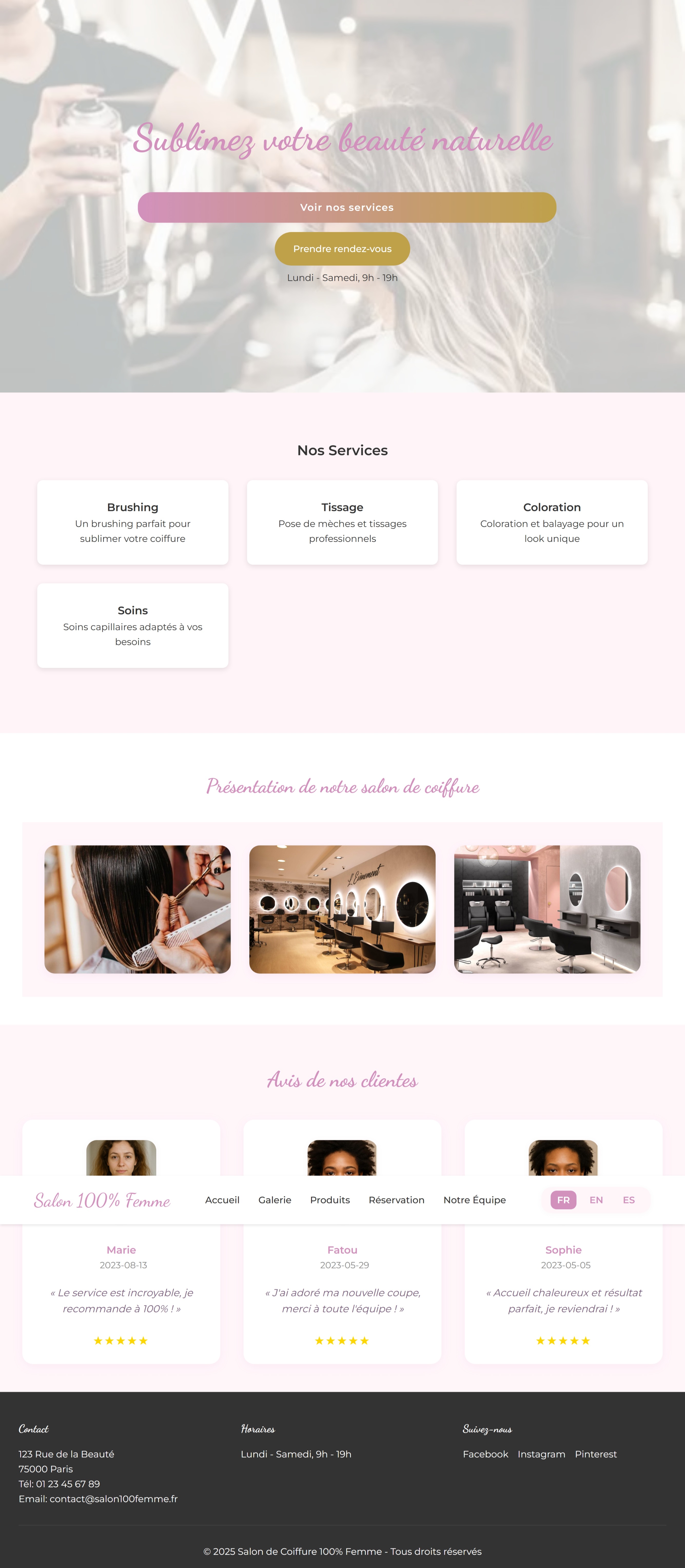 Salon de coiffure femme